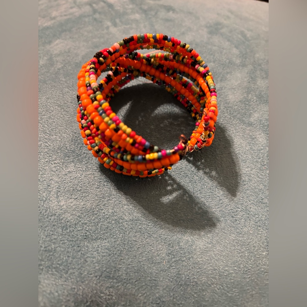 Colorful Beaded Cuff Bracelet